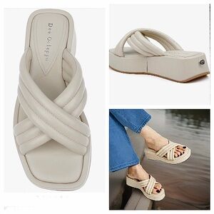 DEE OCLEPPO Sicily Platform Slide Sandal in Chalk